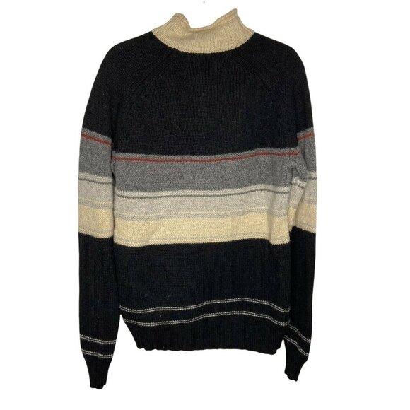 THE TERRITORY AHEAD Sweater Mens Medium‎ Striped Lambs Wool Blend 1/4 zip - Picture 7 of 8
